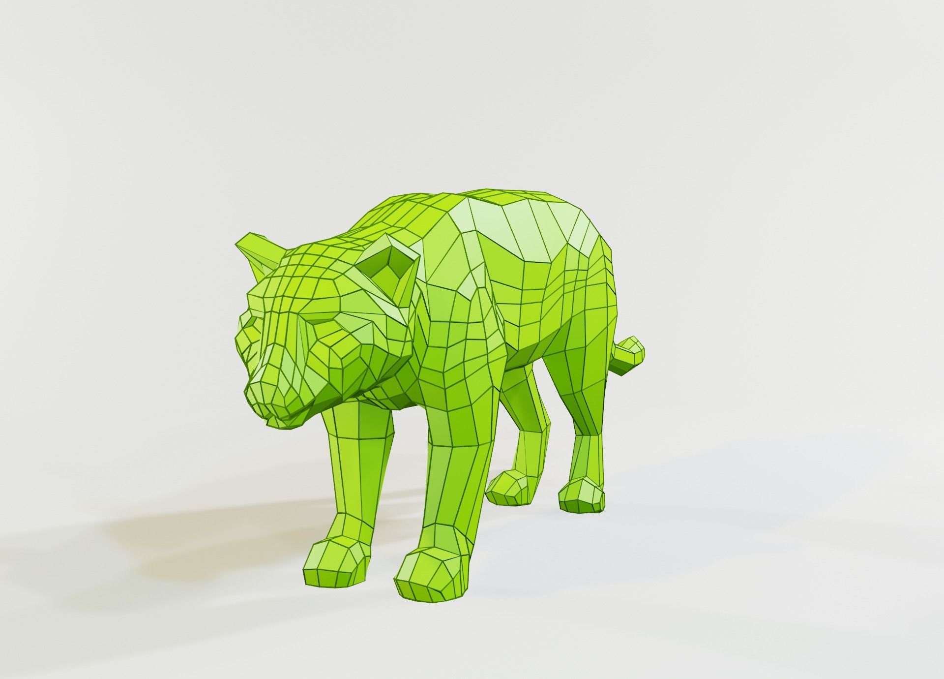 Jaguar animal Low-poly 3D model_12