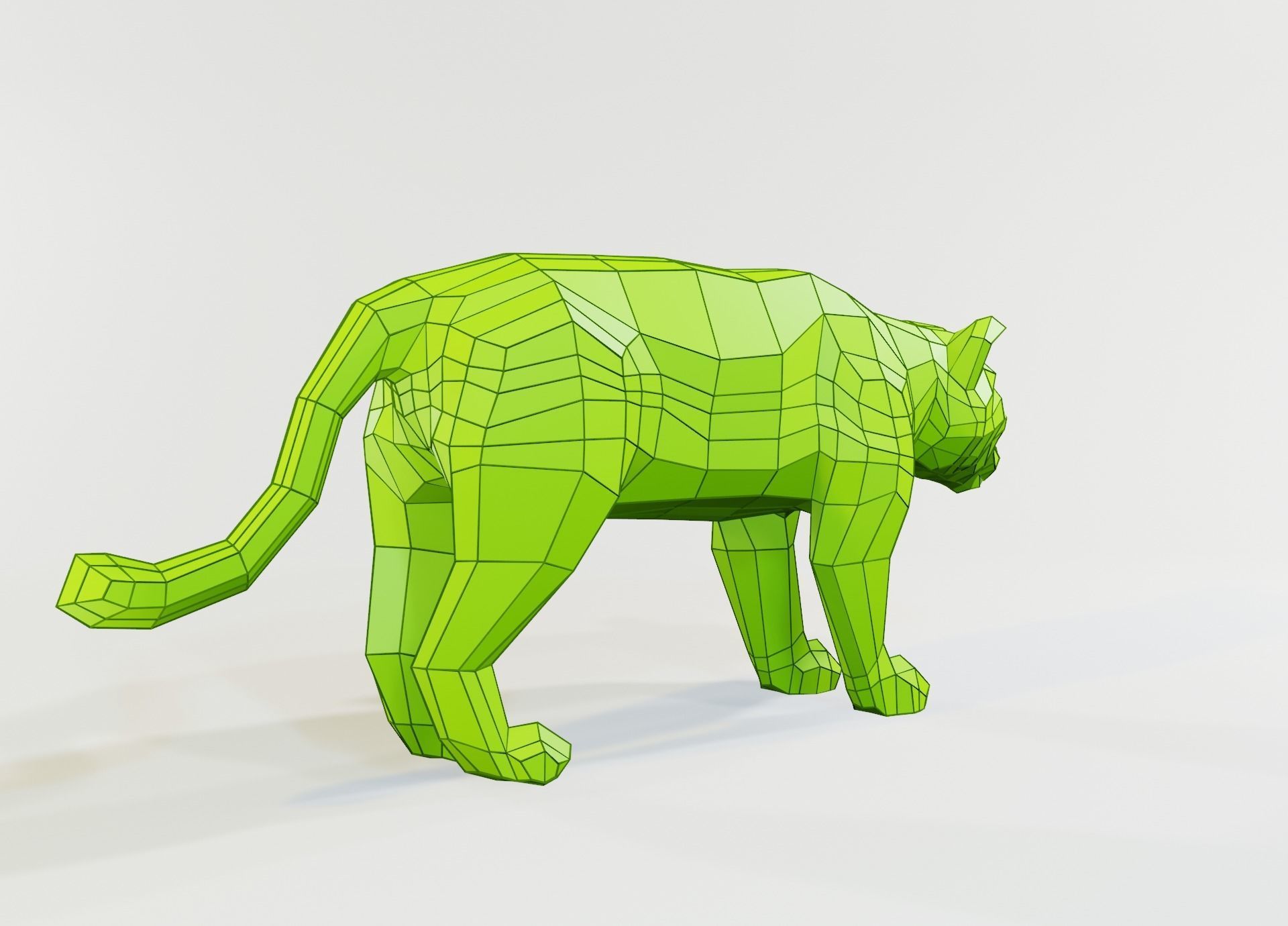 Jaguar animal Low-poly 3D model_4