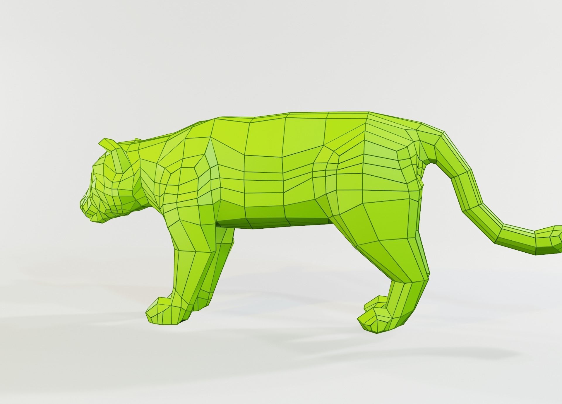 Jaguar animal Low-poly 3D model_9