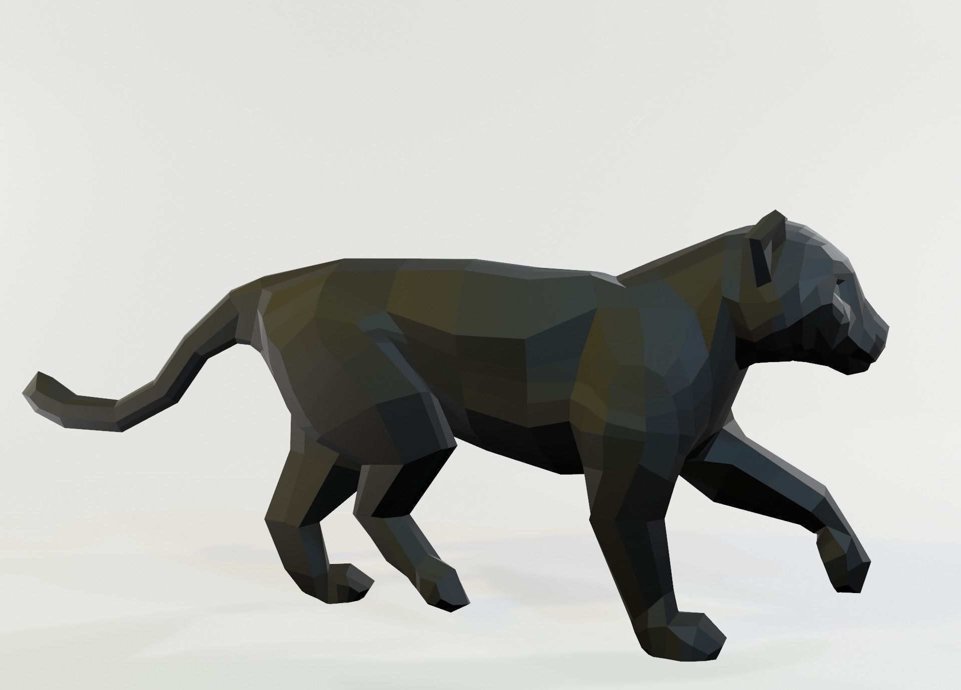 Jaguar animal Low-poly 3D model_18