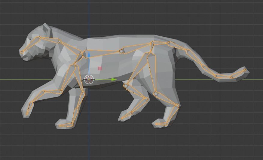 Jaguar animal Low-poly 3D model_17