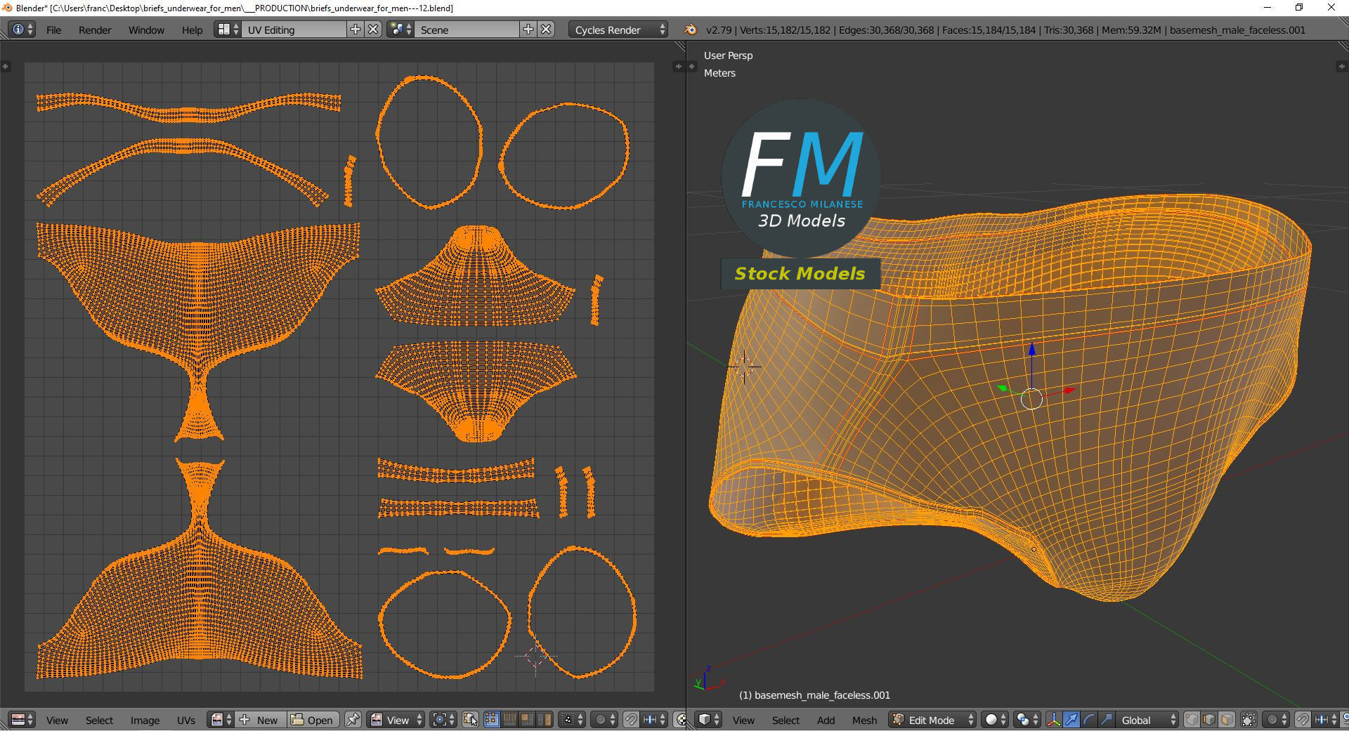 Briefs underwear for men 3D model_10