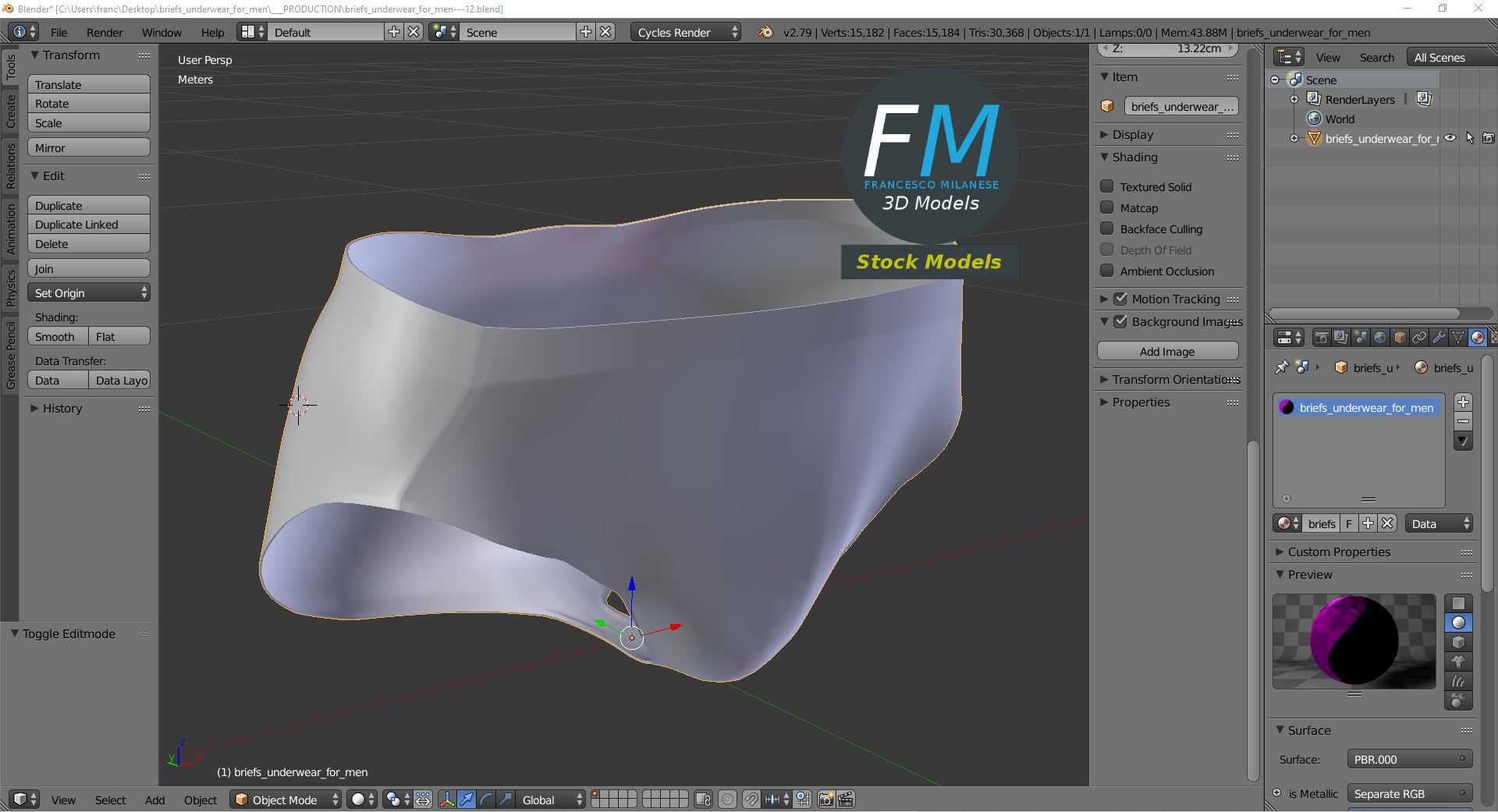 Briefs underwear for men 3D model_9