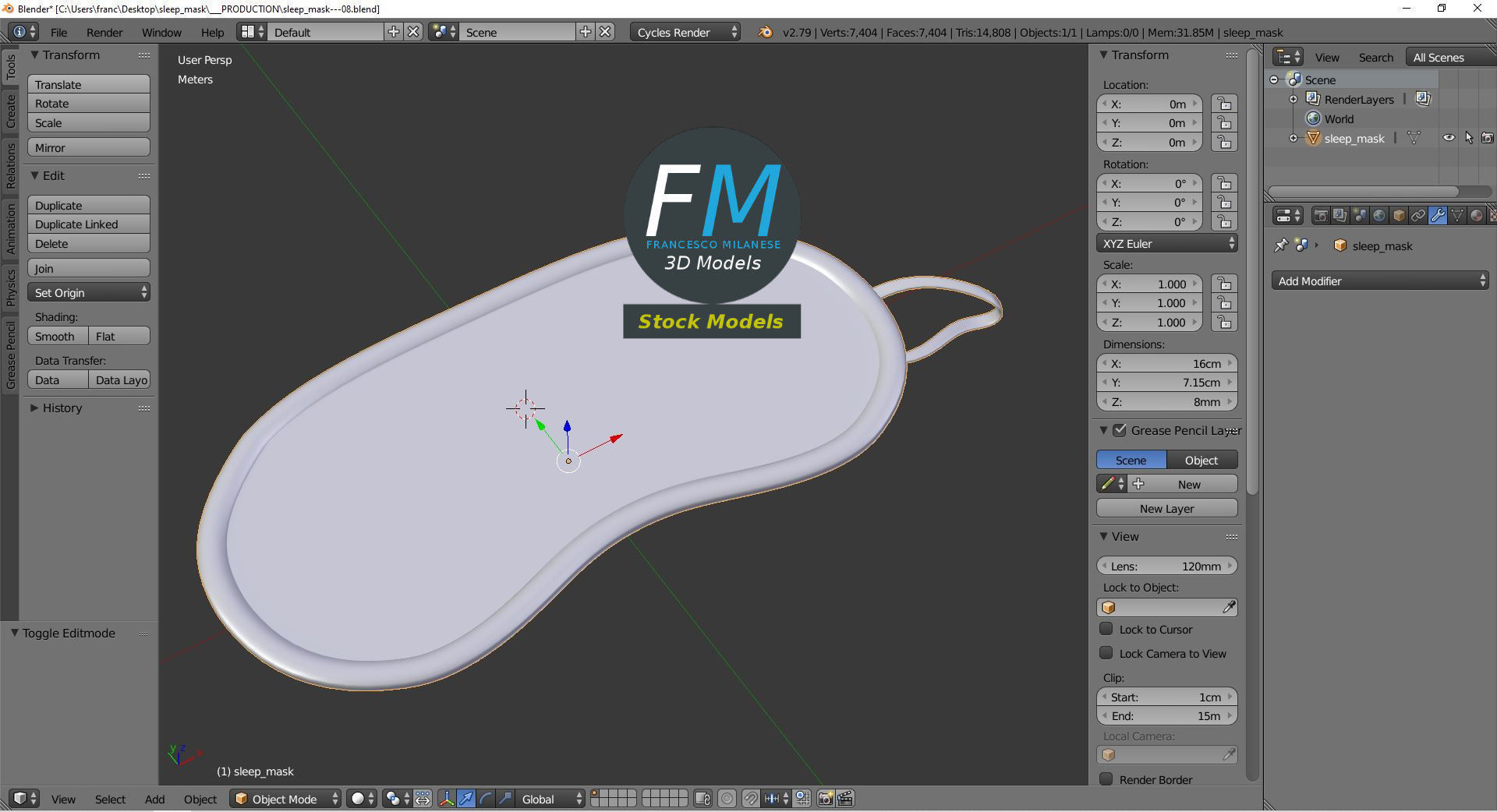 Sleep mask 3D model_9