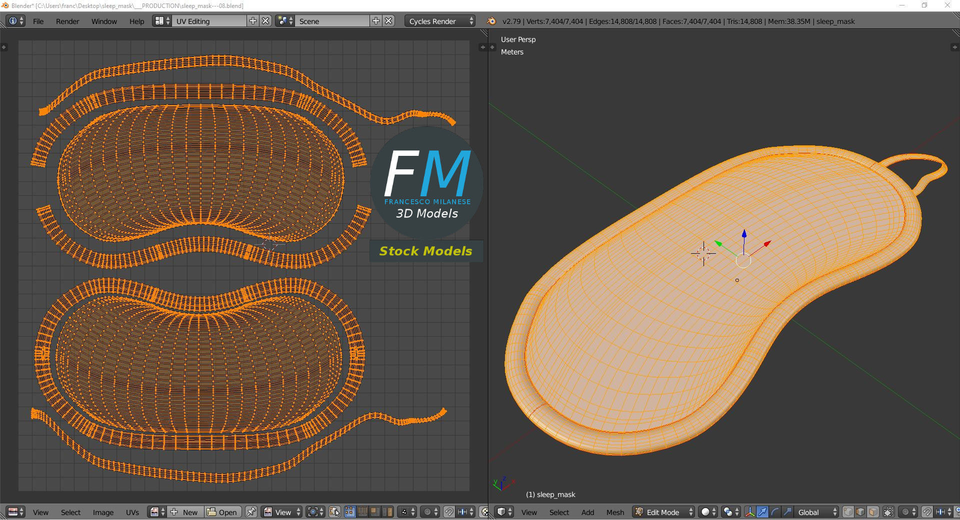 Sleep mask 3D model_10