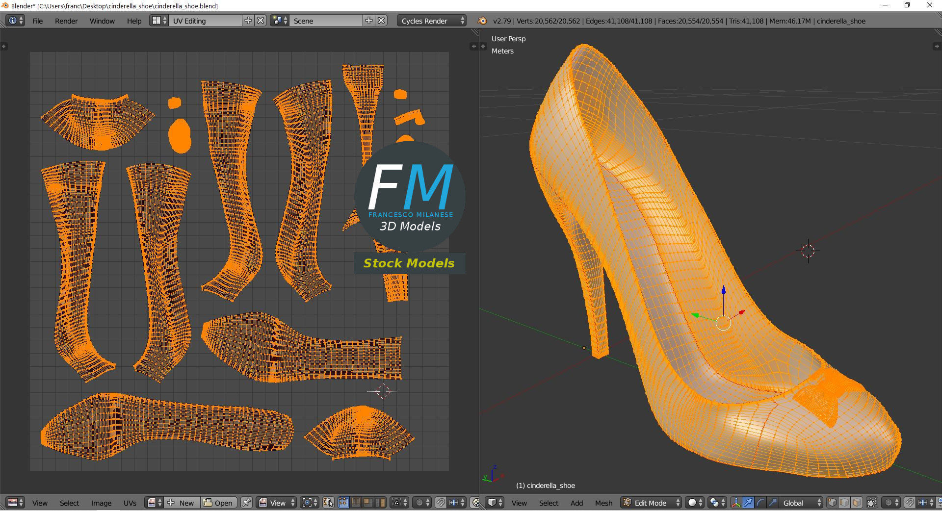 Cinderella shoe 3D model_10