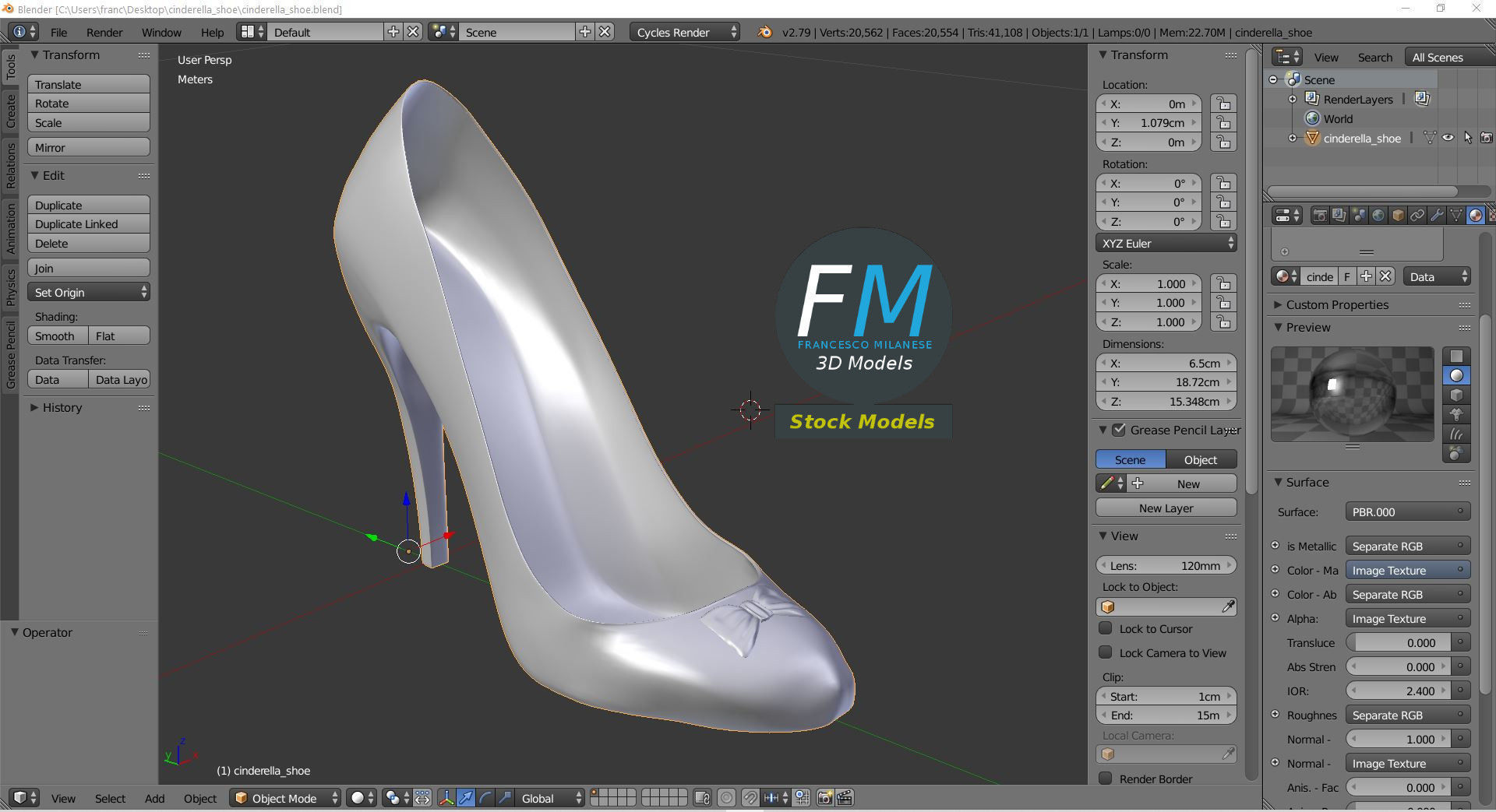 Cinderella shoe 3D model_9