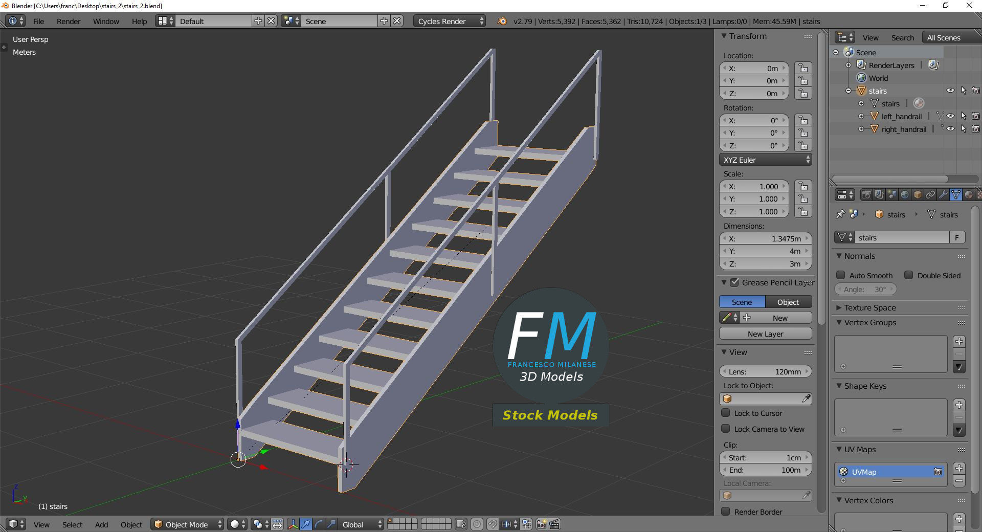 Stairs 2 3D model_9