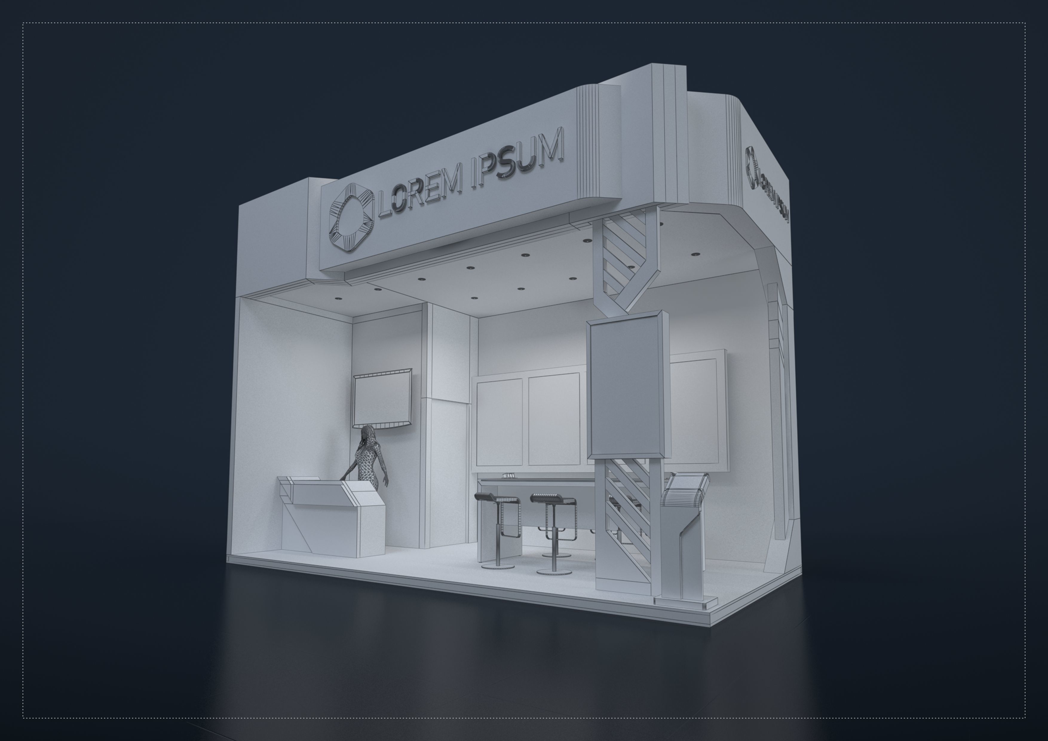 EXHIBITION STAND PACKAGE 01 3D Model Collection_1