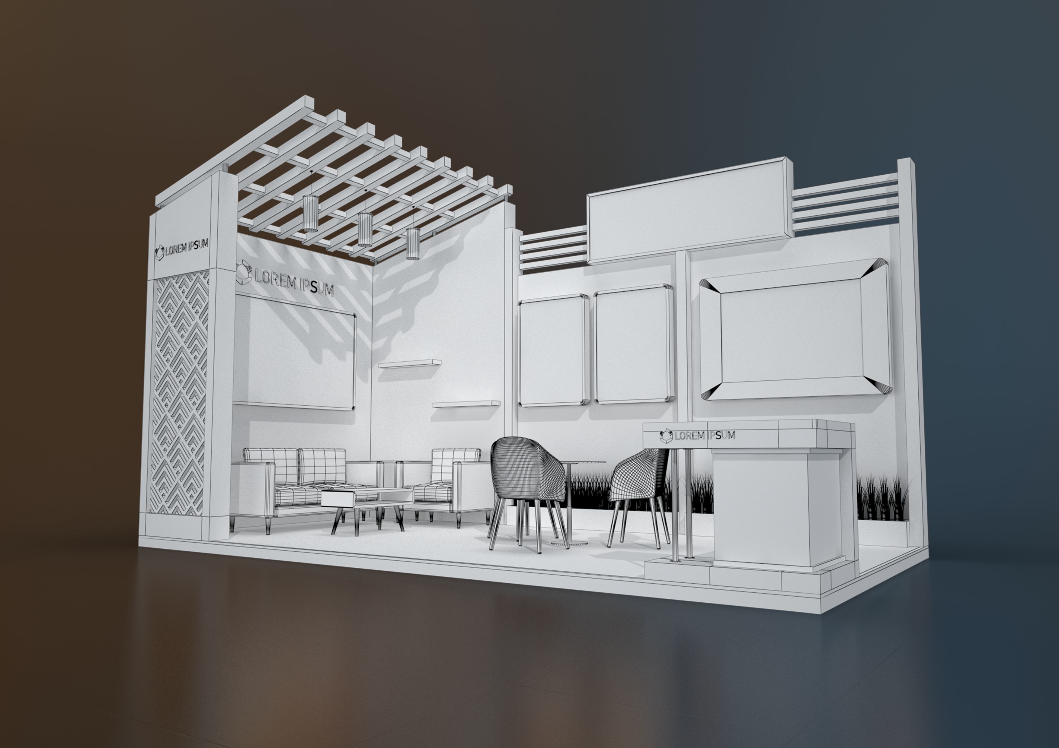 EXHIBITION STAND PACKAGE 01 3D Model Collection_7