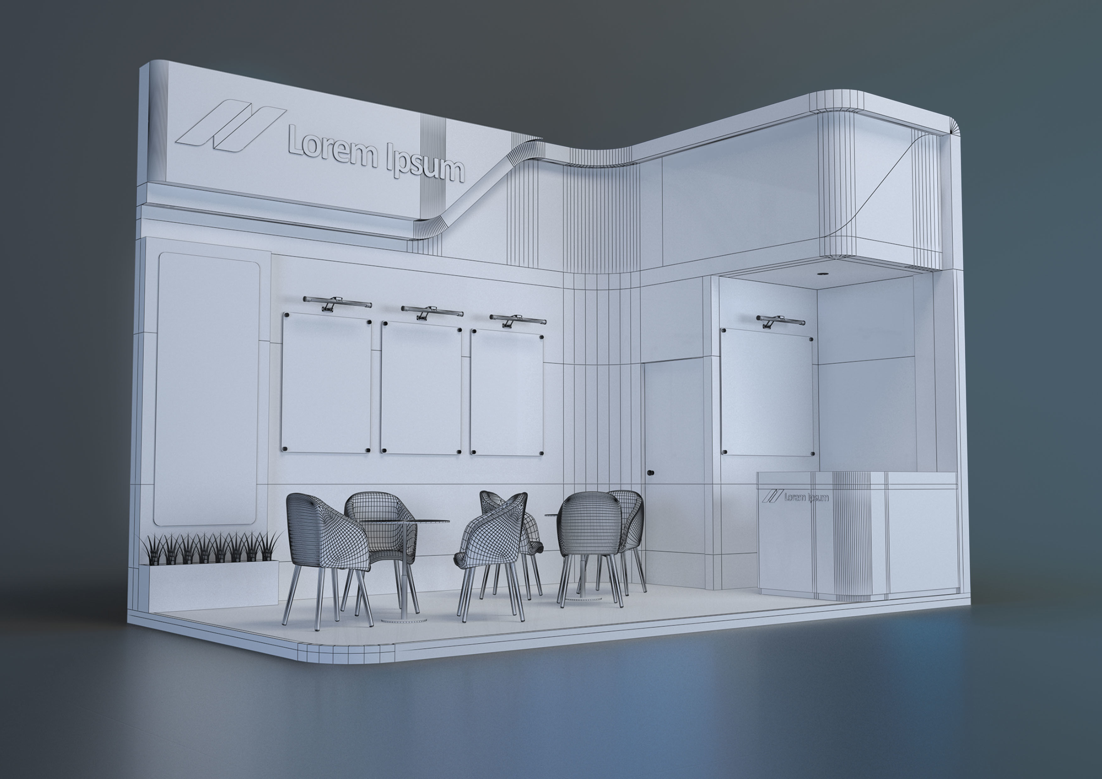 EXHIBITION STAND PACKAGE 01 3D Model Collection_8