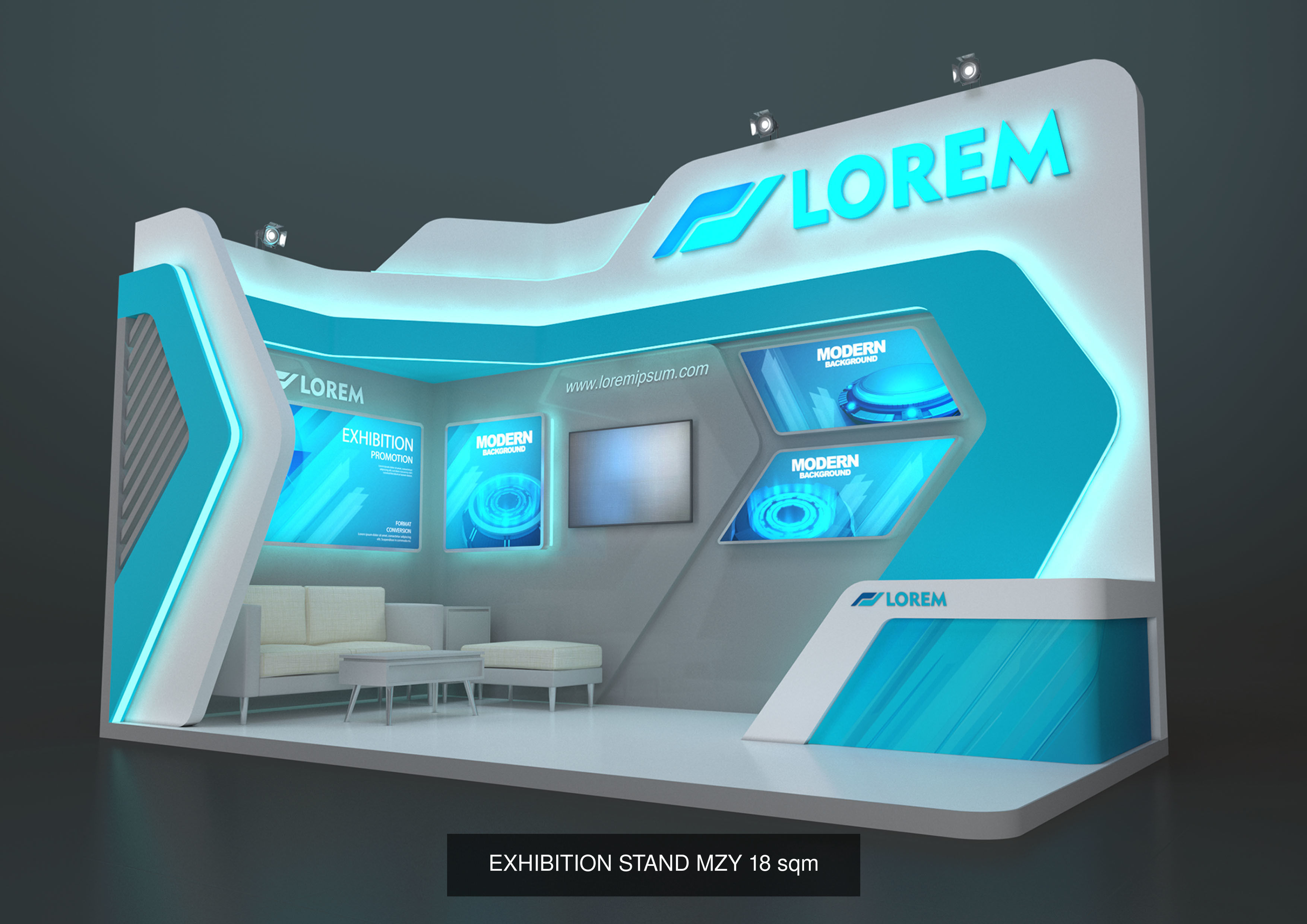 EXHIBITION STAND PACKAGE 01 3D Model Collection_4