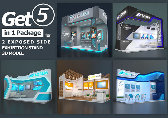EXHIBITION STAND PACKAGE 01 3D Model Collection