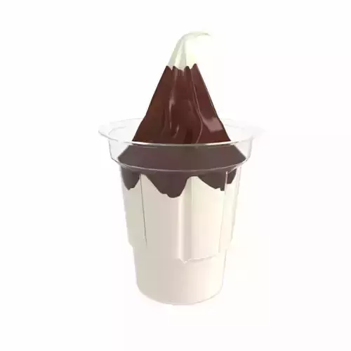Basic Sundae 3d Model Chocolate Strawberry Caramel