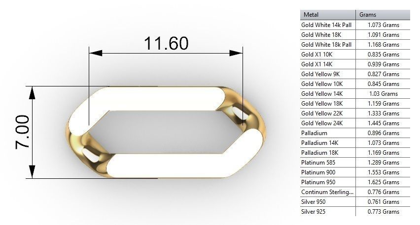 FIGARO LINK CHAIN FOR BRACELET OR NECKLACE 7 MM 3D print model_7