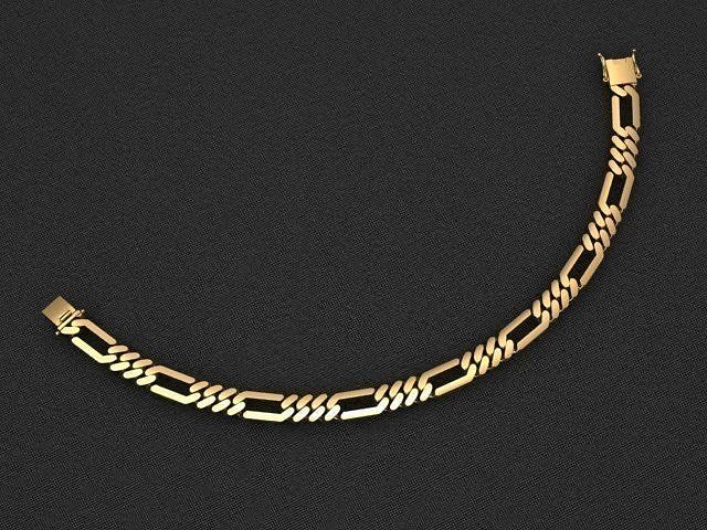 FIGARO LINK CHAIN FOR BRACELET OR NECKLACE 7 MM 3D print model