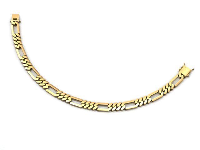 FIGARO LINK CHAIN FOR BRACELET OR NECKLACE 7 MM 3D print model_4