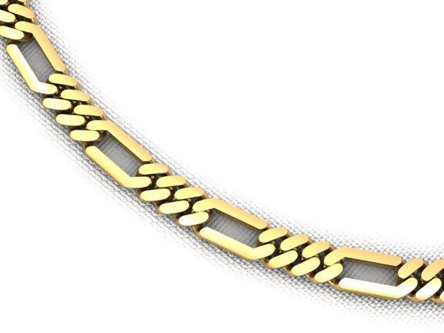 FIGARO LINK CHAIN FOR BRACELET OR NECKLACE 7 MM 3D print model_2