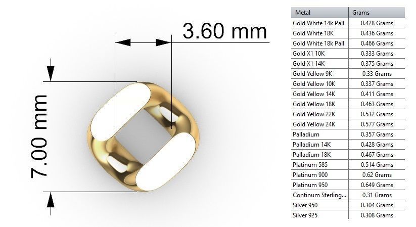 FIGARO LINK CHAIN FOR BRACELET OR NECKLACE 7 MM 3D print model_8