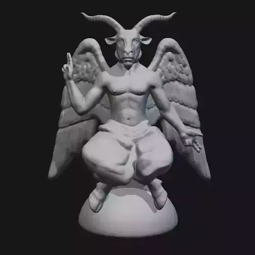 Baphomet demon statue with wings 3D print model