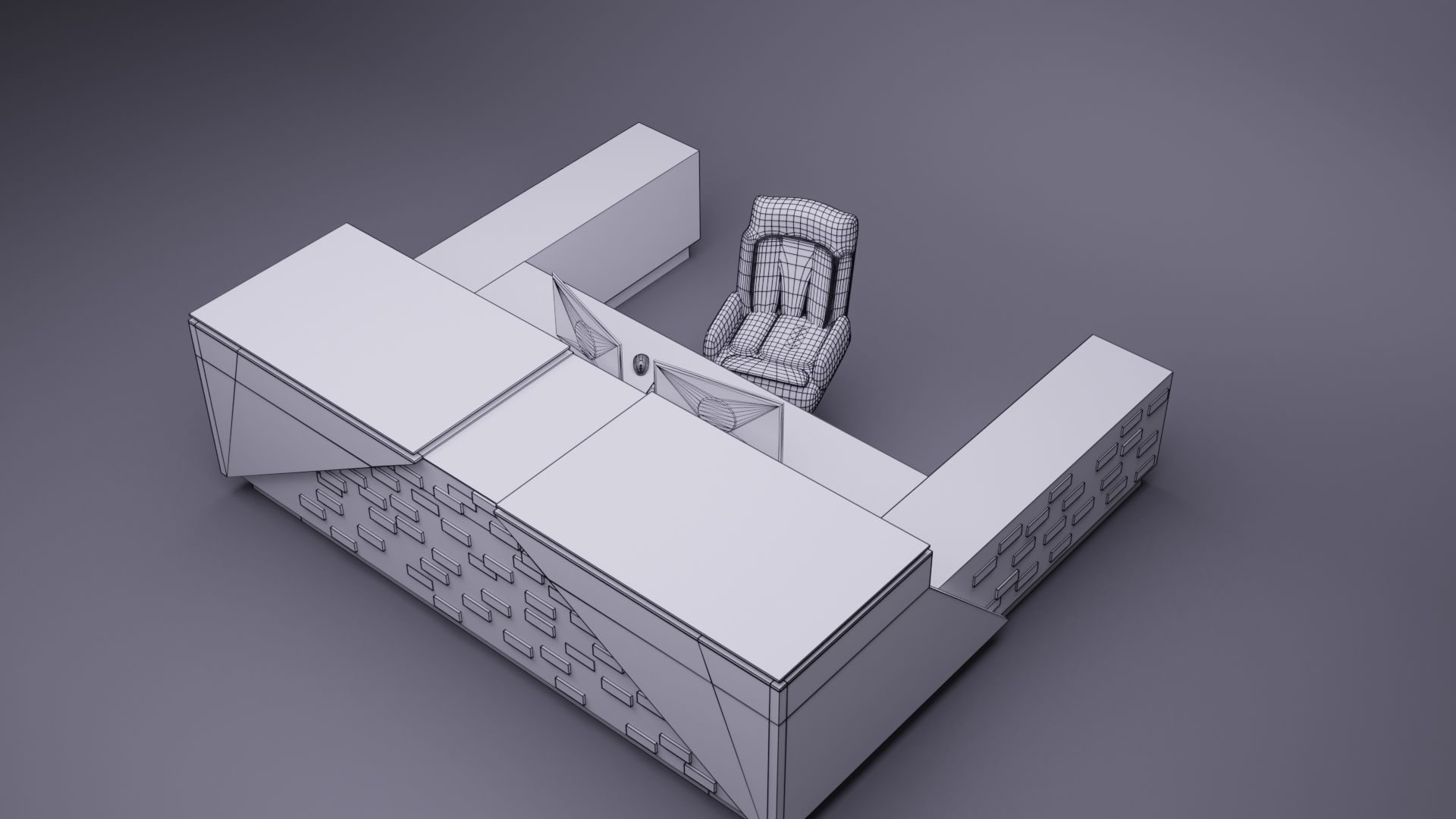 Reception Desk 3D model_4