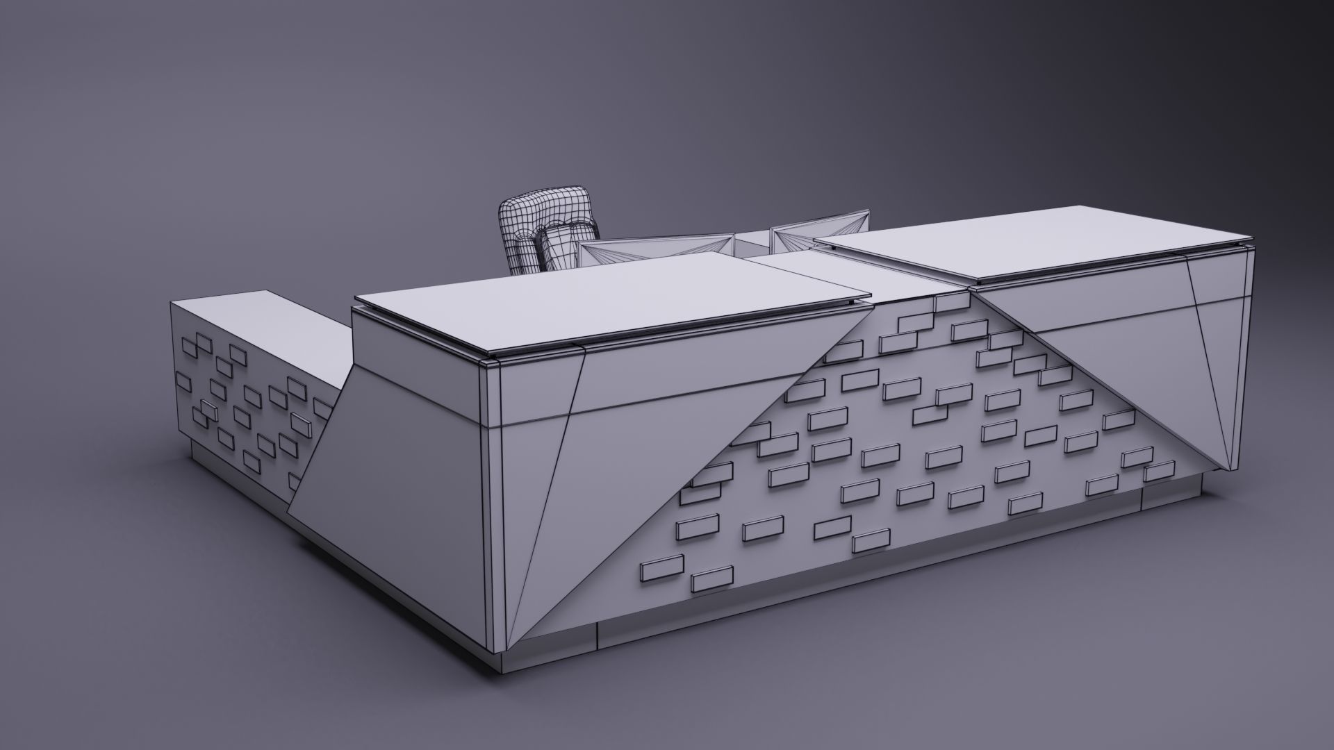 Reception Desk 3D model_3