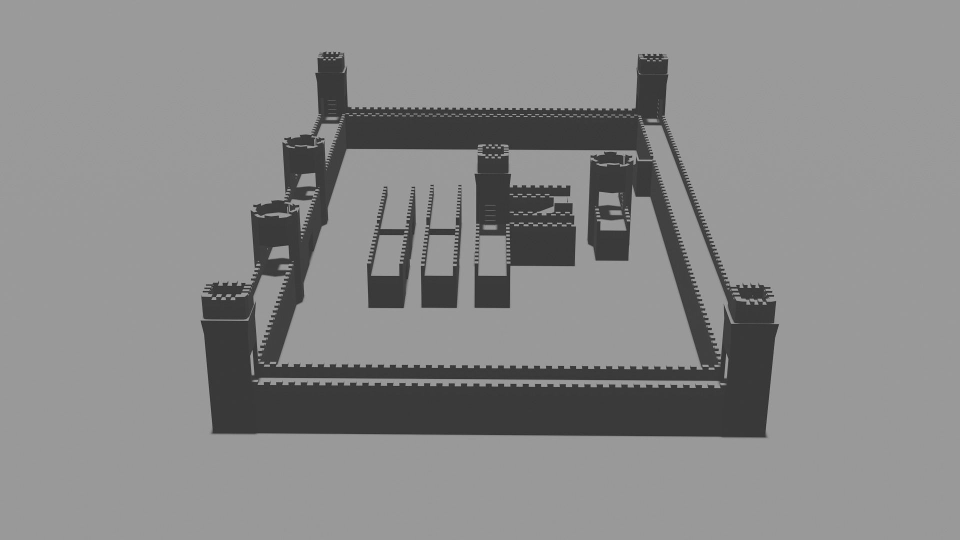 Medieval Fortress Builder Free low-poly 3D model_1