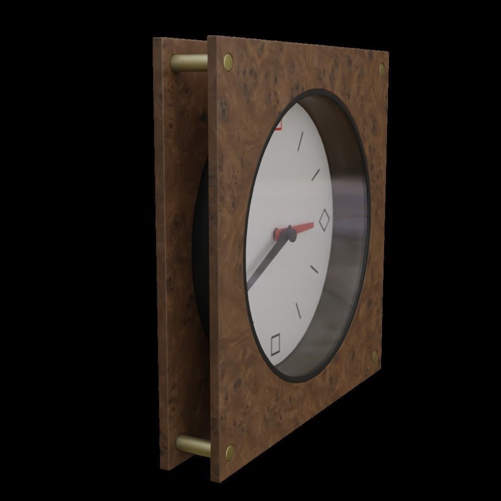 Realistic Wall Clock 3D model_1