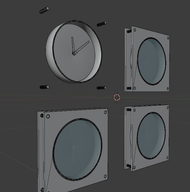 Realistic Wall Clock 3D model_2