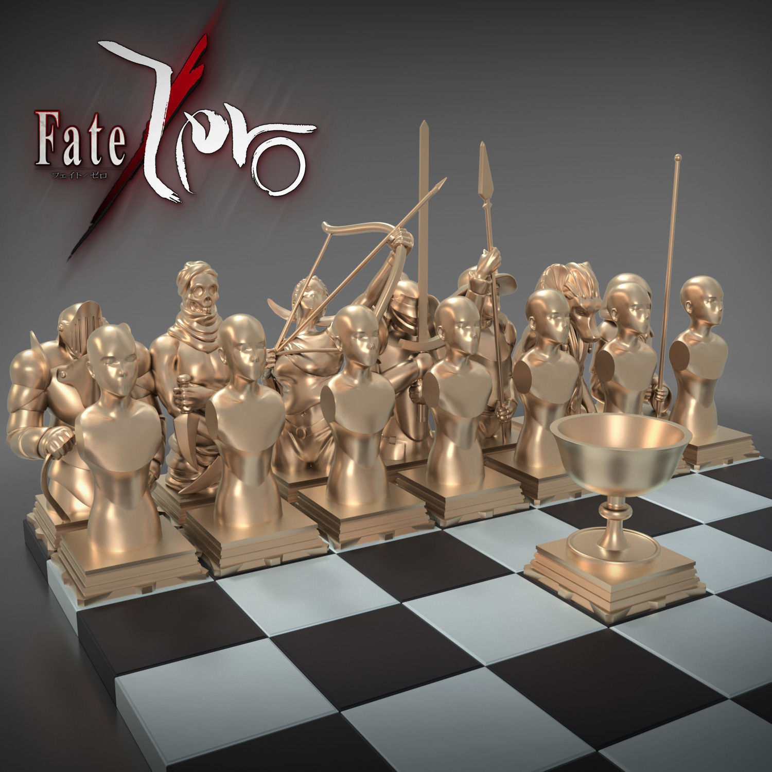 Complete Fate Zero Chess Set 3D Model Collection 3D printable | CGTrader