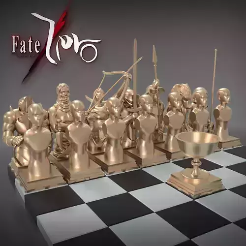 Complete Fate Zero Chess Set 3D Model Collection