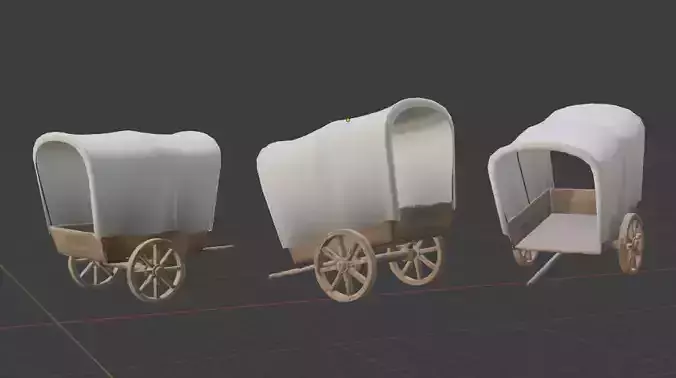 High Quality Sculpted Vertex Painted Wagon Chariot Cart Model