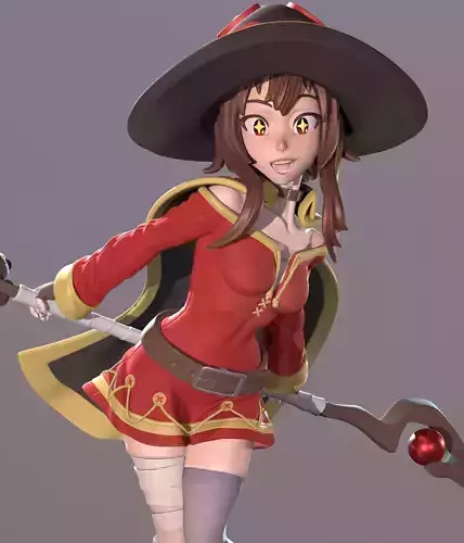 Megumin and Chomusuke Main Version 3D Print Model 3D print model