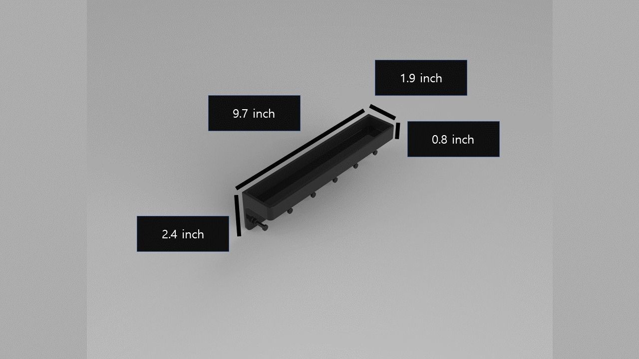Key Holder - Mail Organizer and Key Rack with Tray- 6 Hooks 3D print model_2