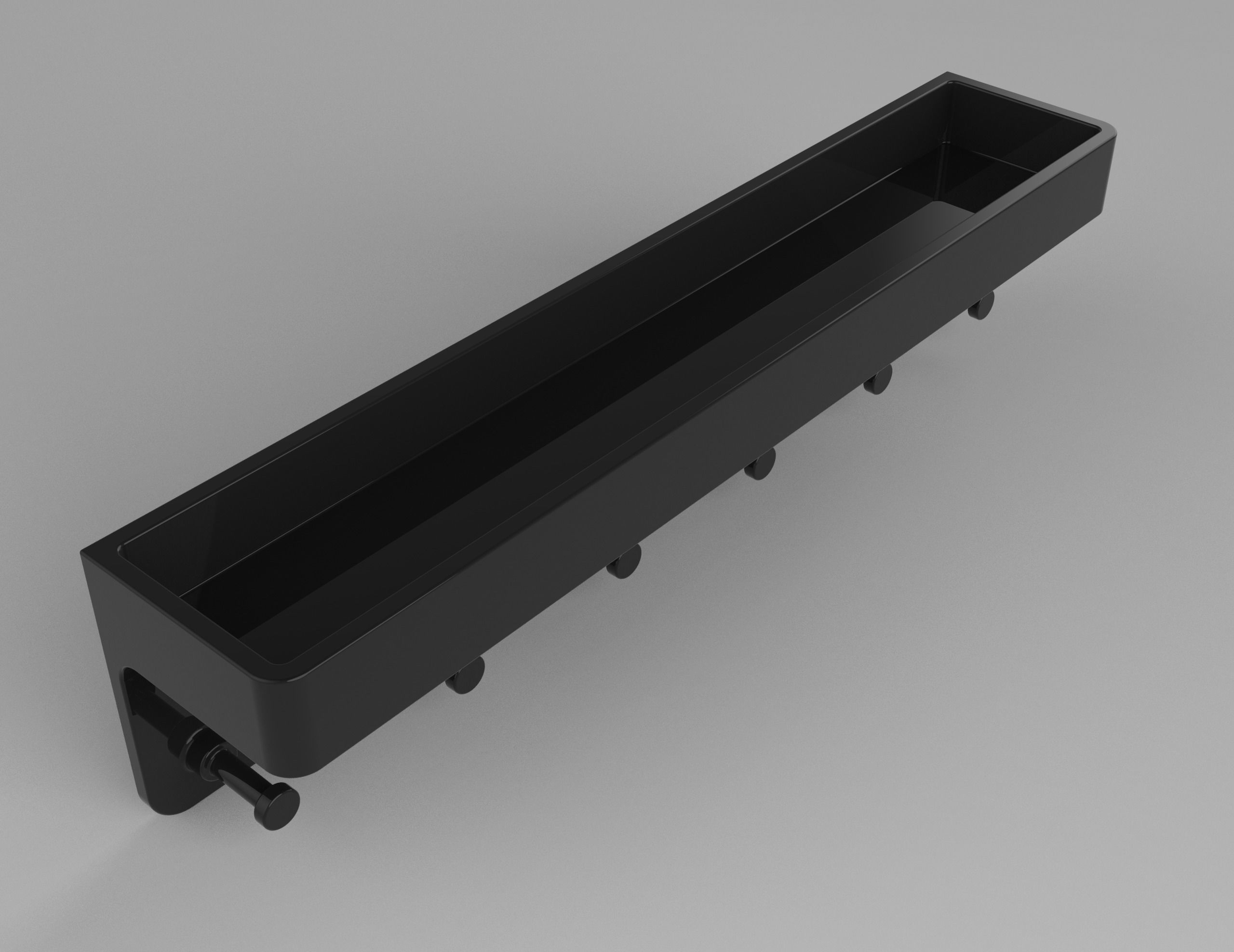 Key Holder - Mail Organizer and Key Rack with Tray- 6 Hooks 3D print model_1