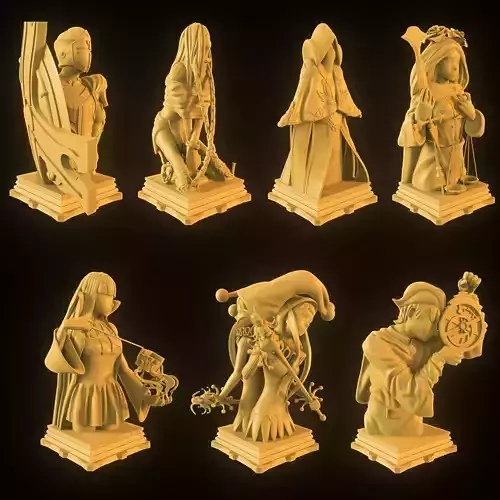 Custom Fate Grand Order Chess Set 3D Model Collection