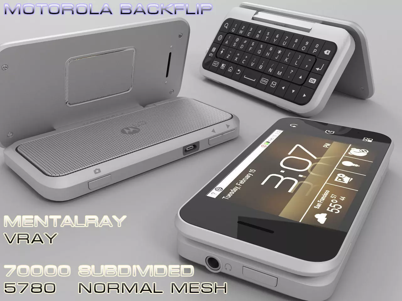 Motorola backflip 3D model_0