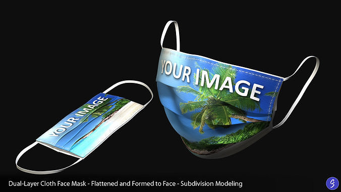 Dual-Layer Cloth Face Mask 3D model