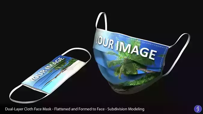 Dual-Layer Cloth Face Mask 3D model