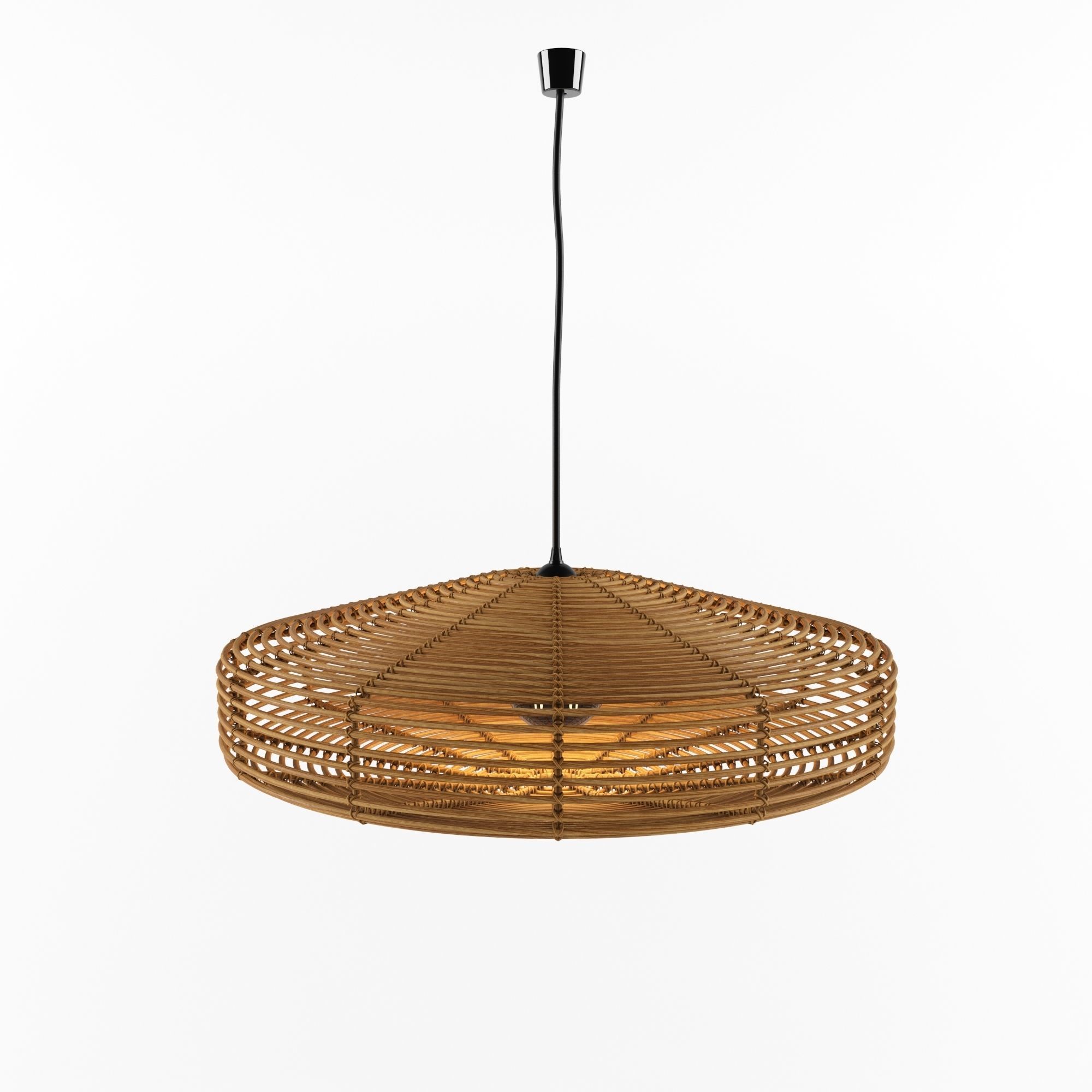 Natural Wicker Rattan Lamp 3D model_1