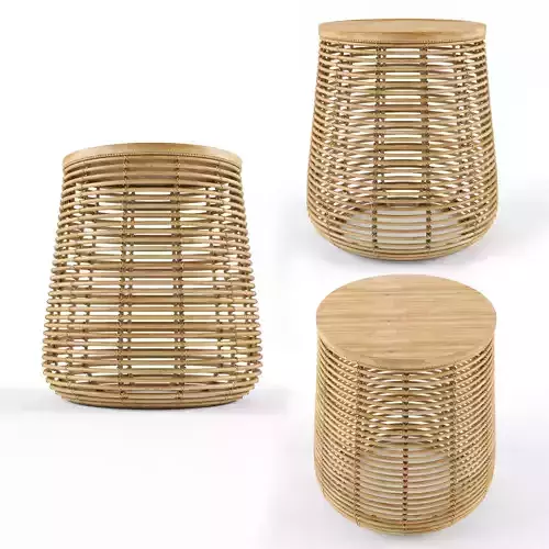 Natural Rattan Side Table
