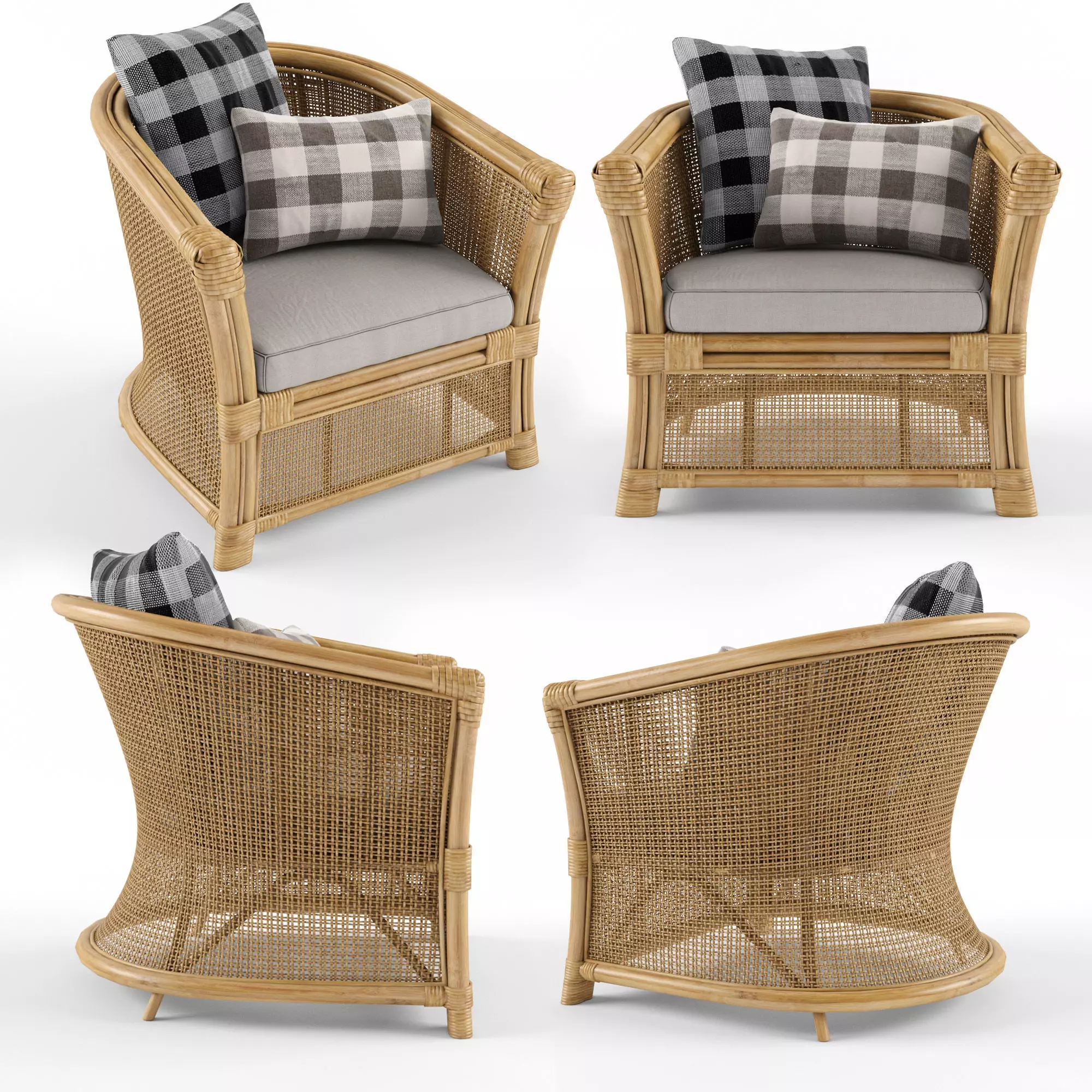 Montego Rattan Armchair 3D model
