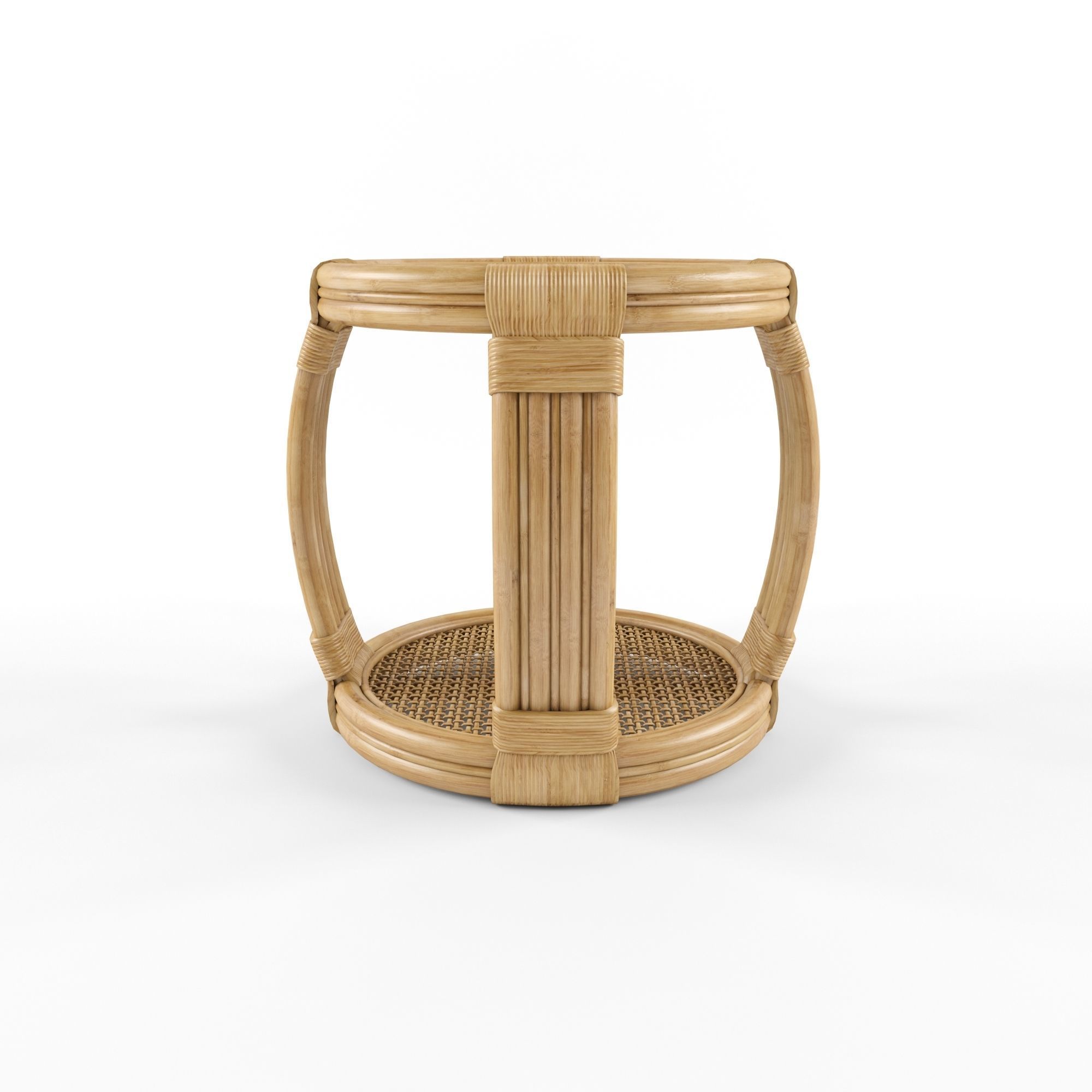 Montego Rattan Side Table 3D model_2