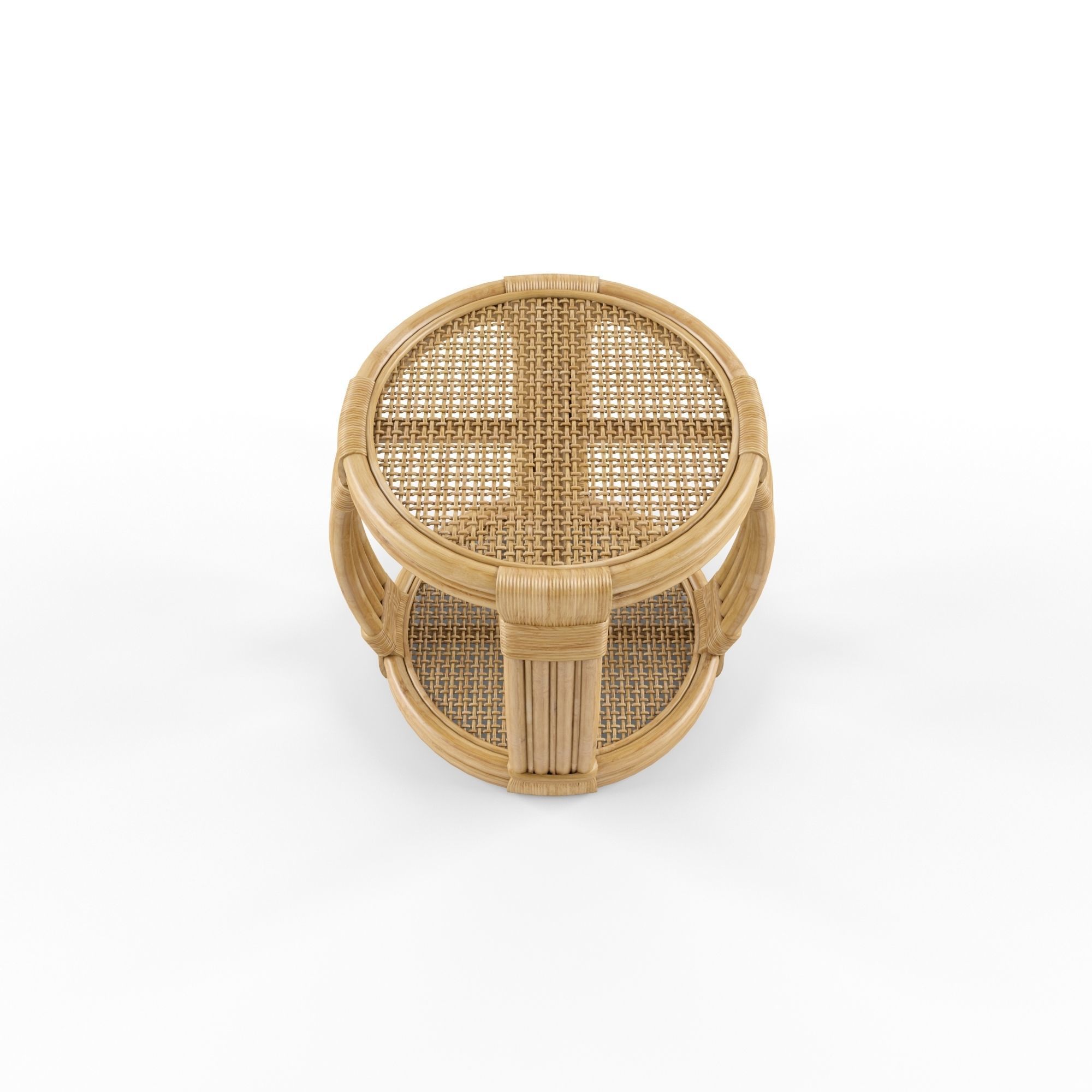 Montego Rattan Side Table 3D model_3