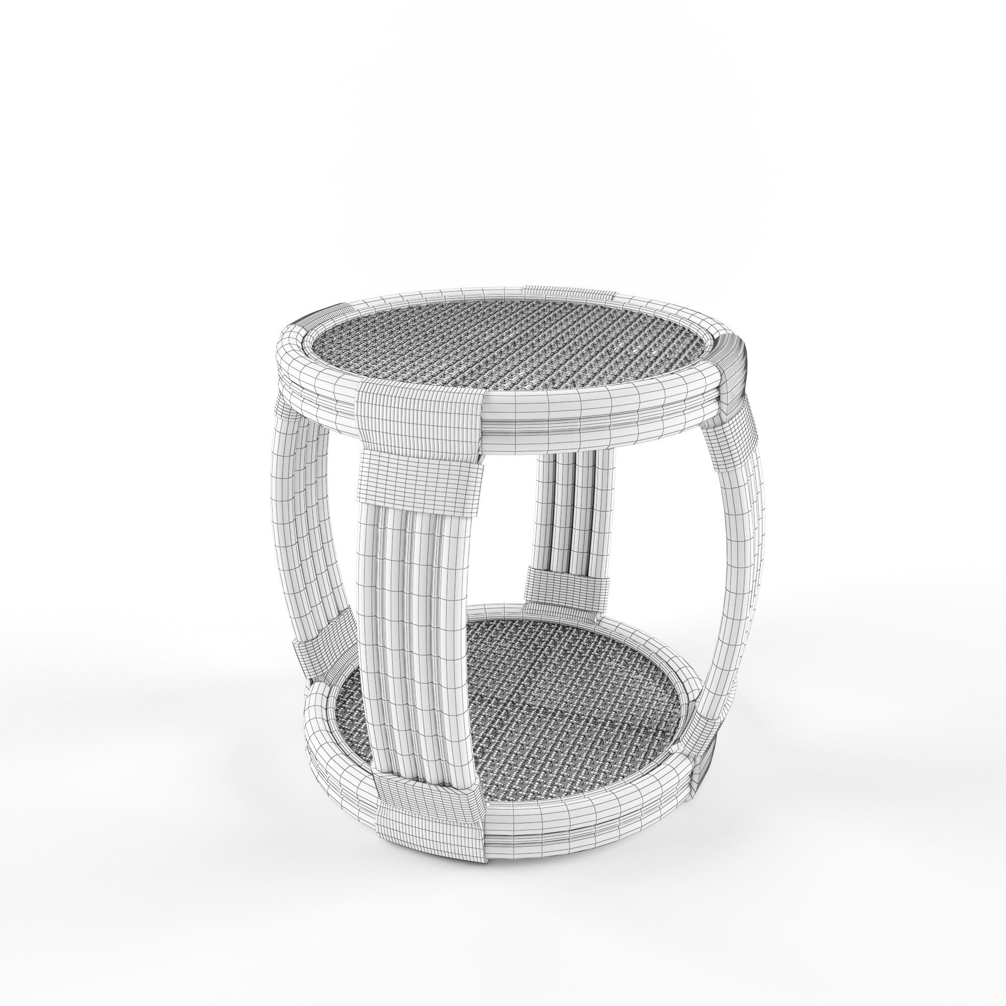 Montego Rattan Side Table 3D model_6