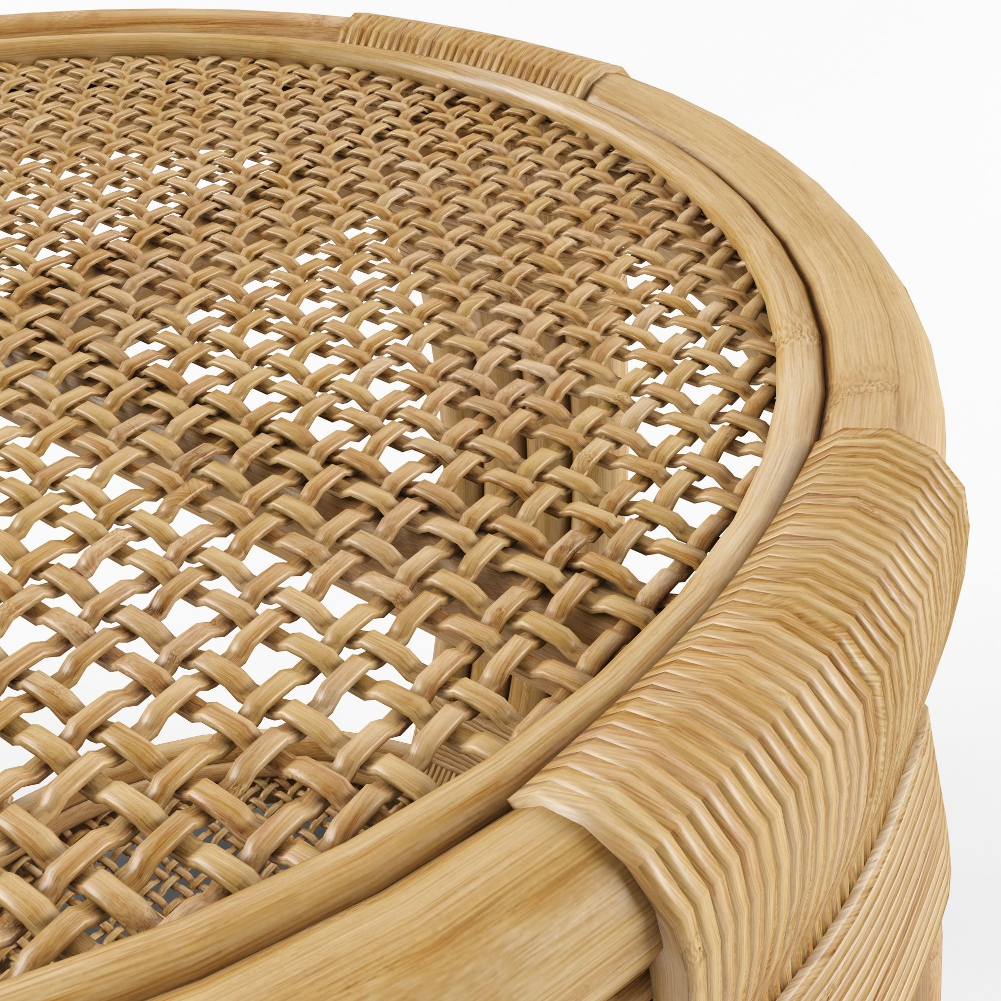 Montego Rattan Side Table 3D model_4