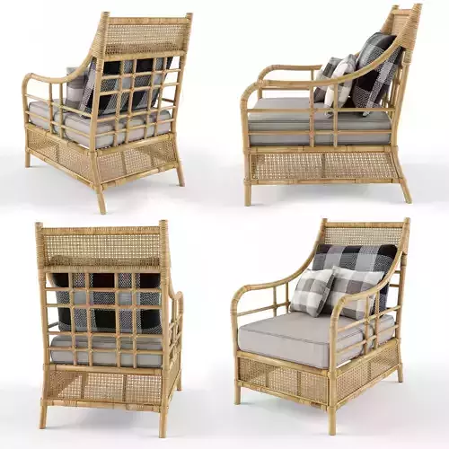 Bahama Rattan Armchair 3D model