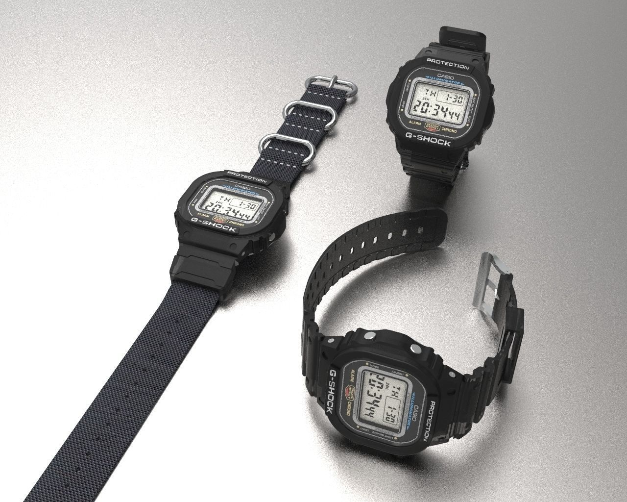 Casio G Shock DW 5600 Watch 3D model_3