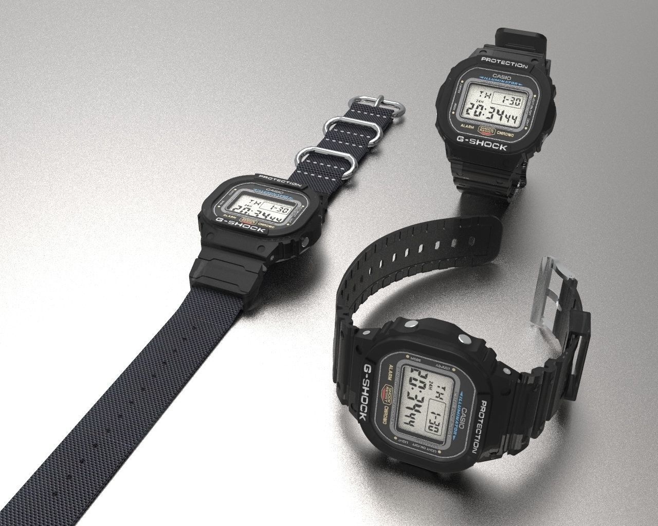 Casio G Shock DW 5600 Watch 3D model_7