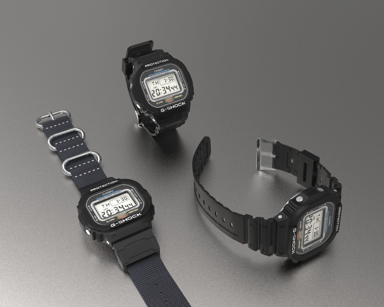 Casio G Shock DW 5600 Watch 3D model_1